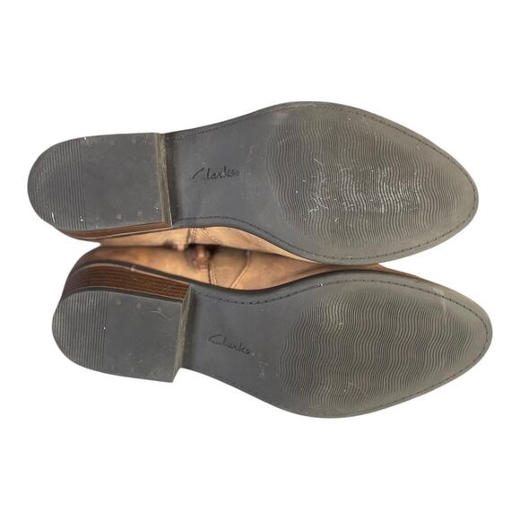 Clarks Women’s Addiy Cora Brown Leather Ankle Western Boots Size-8.5m - Picture 6 of 10